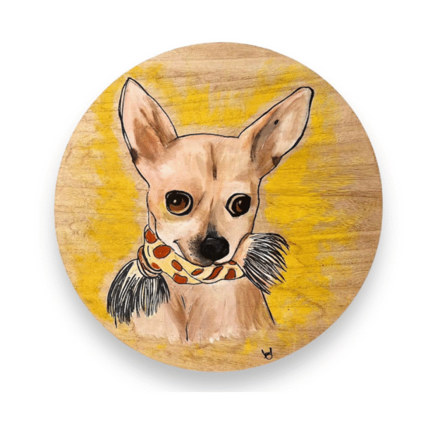 dogroundwood3.png Custom hand painted dog portrait in round wood